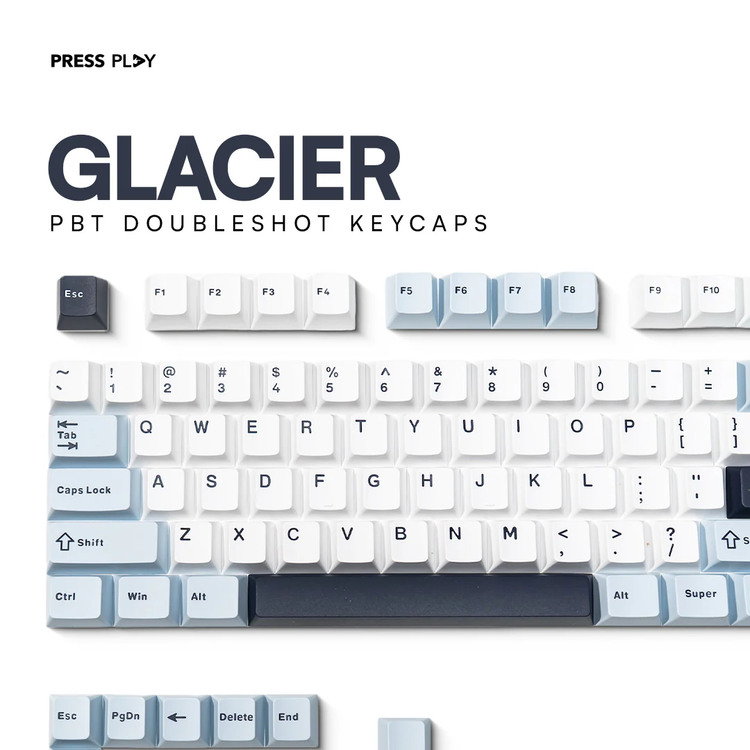 GLACIER PBT Doubleshot Keycaps Set by Press Play